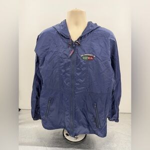 Vintage JanSport University of Iowa Hawkeyes Windbreaker Jacket Blue Men Medium